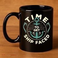 Time To Get Ship Faced Funny Cruise 11oz C Handle Ceramic Mug thumb 4