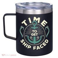 Time To Get Ship Faced Funny Cruise 12oz Stainless Steel Coffee Mug thumb 2