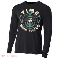 Time To Get Ship Faced Funny Cruise Cooling Performance Long Sleeve Crew thumb 0
