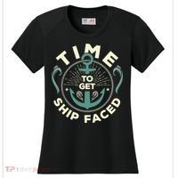 Time To Get Ship Faced Funny Cruise Women's Cooling Performance Crew T-Shirt thumb 0