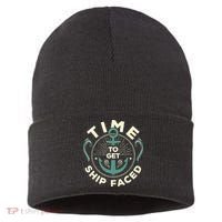 Time To Get Ship Faced Funny Cruise Sustainable Knit Beanie thumb 0