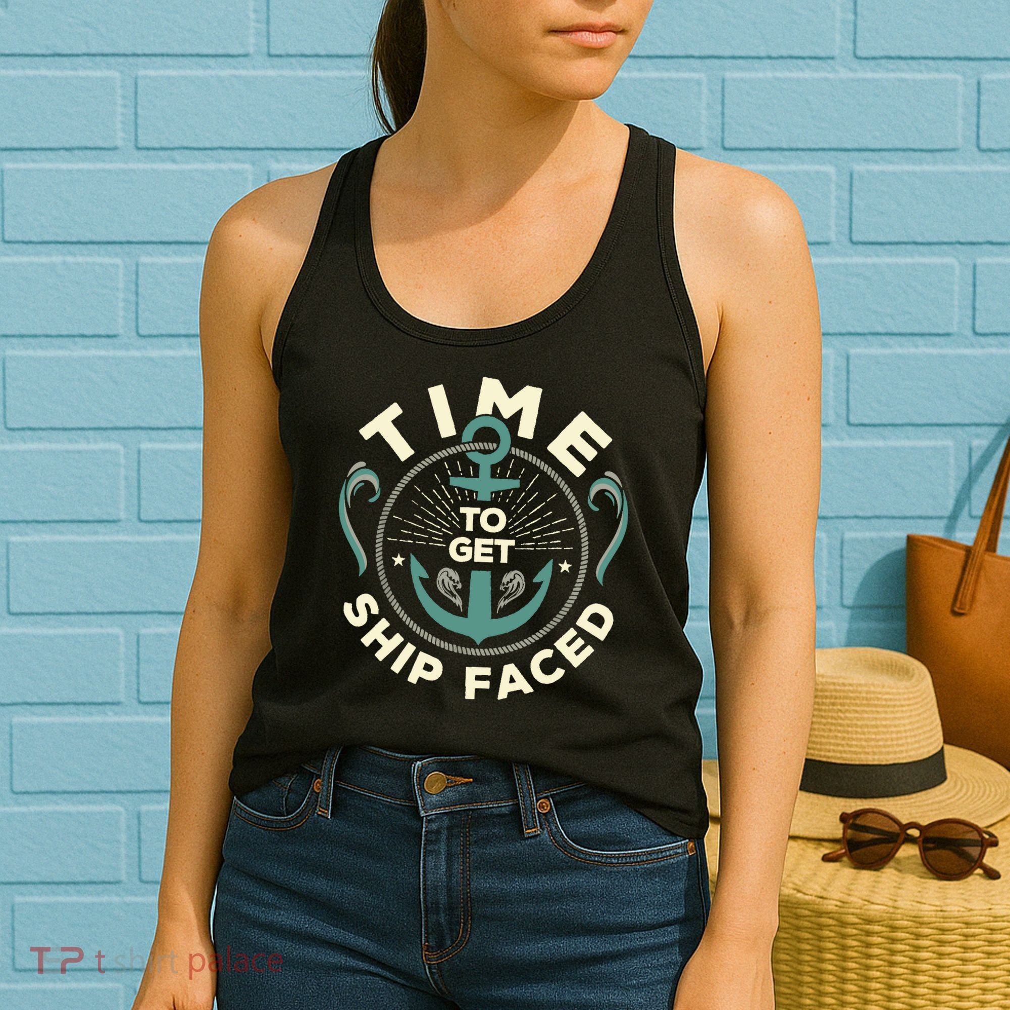 Time To Get Ship Faced Funny Cruise Women's Tank Top