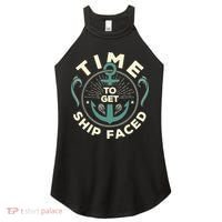 Time To Get Ship Faced Funny Cruise Women's Perfect Tri Rocker Tank thumb 0