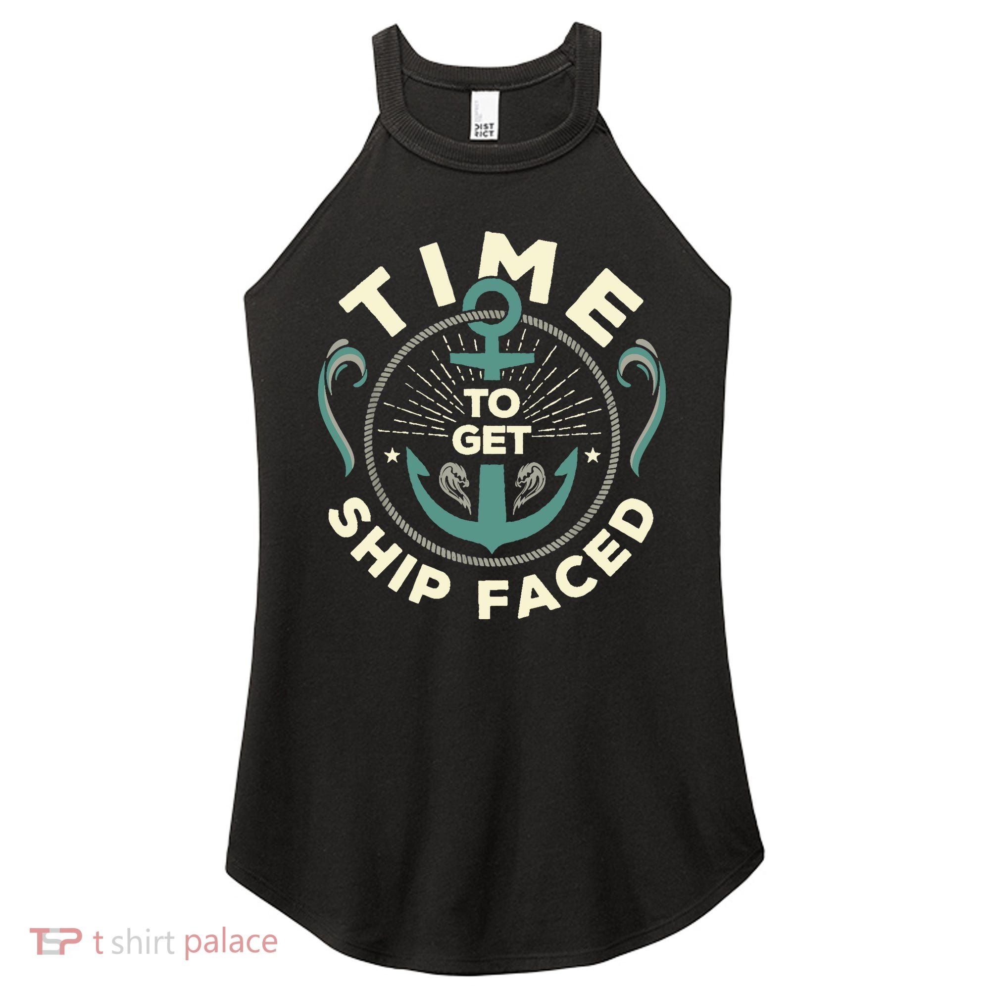 Time To Get Ship Faced Funny Cruise Women's Perfect Tri Rocker Tank