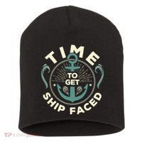 Time To Get Ship Faced Funny Cruise Short Acrylic Beanie thumb 0