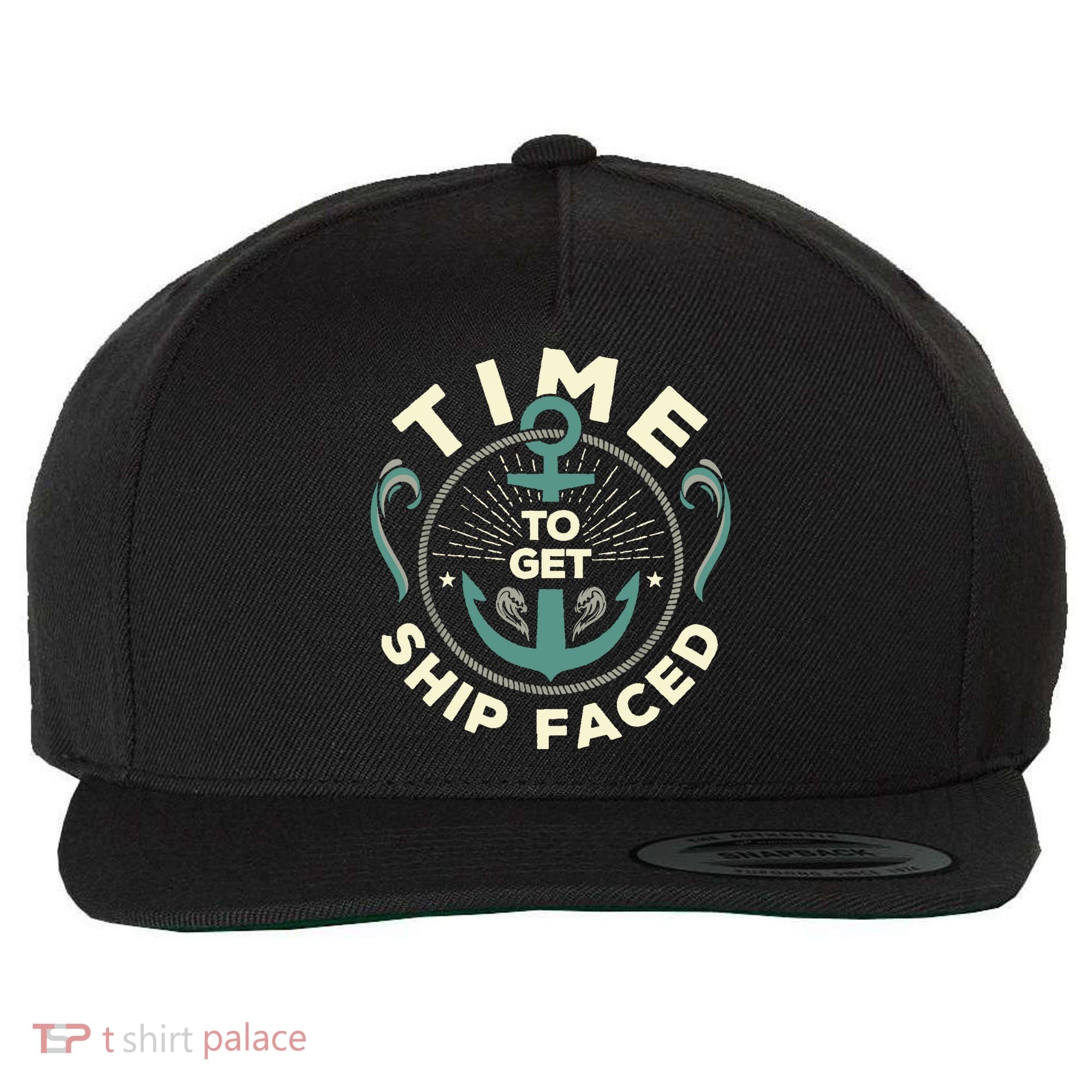 Time To Get Ship Faced Funny Cruise Wool Snapback Cap