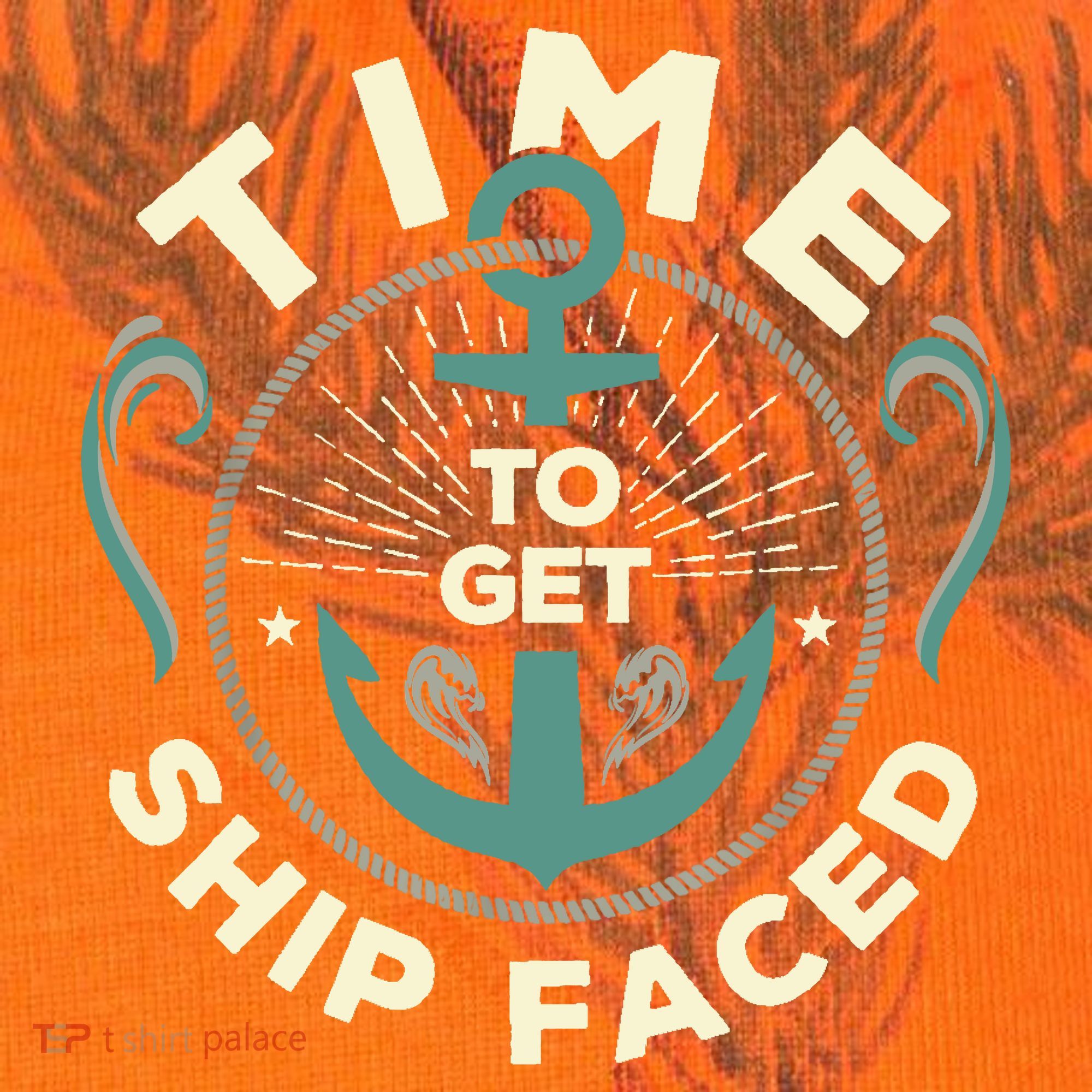 Time To Get Ship Faced Funny Cruise Kati Licensed 12" Camo Cuffed Beanie