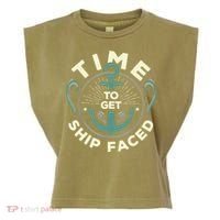 Time To Get Ship Faced Funny Cruise Garment-Dyed Women's Muscle Tee thumb 0