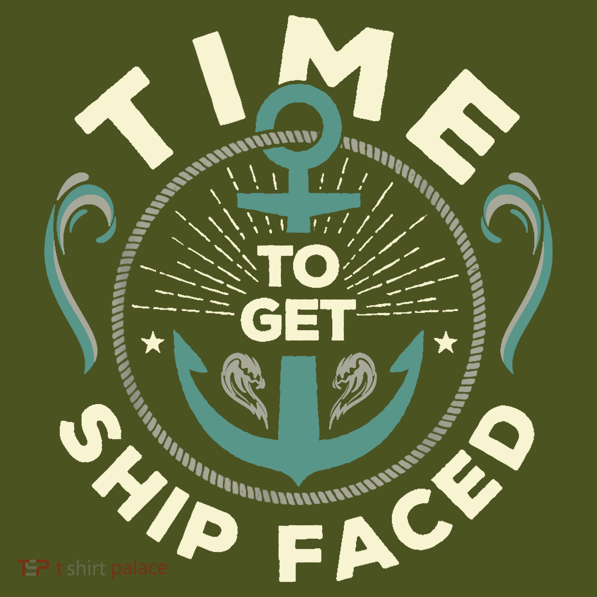 Time To Get Ship Faced Funny Cruise The Baniff Cuffed Pom Beanie
