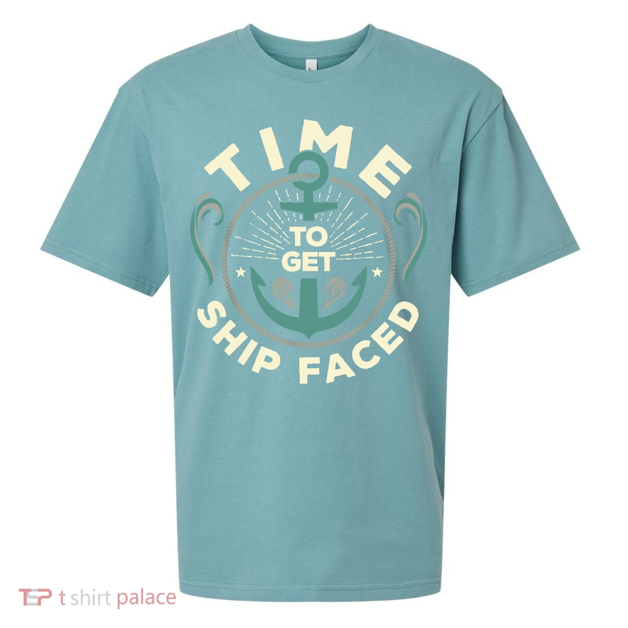 Time To Get Ship Faced Funny Cruise Sueded Cloud Jersey T-Shirt