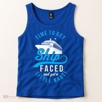 Time To Get Ship Faced And Get A Little Nauti Funny Cruise Gift Tank Top thumb 2