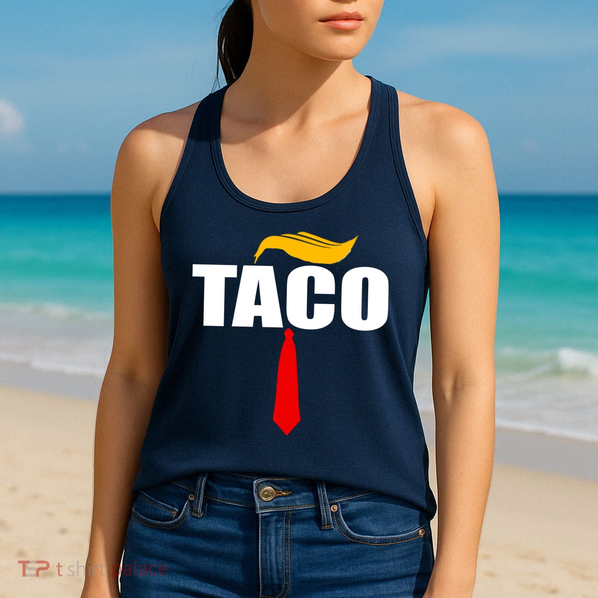 Taco Trump Hair Tie Funny Women's Tank Top