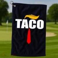 Taco Trump Hair Tie Funny Golf Towel thumb 1