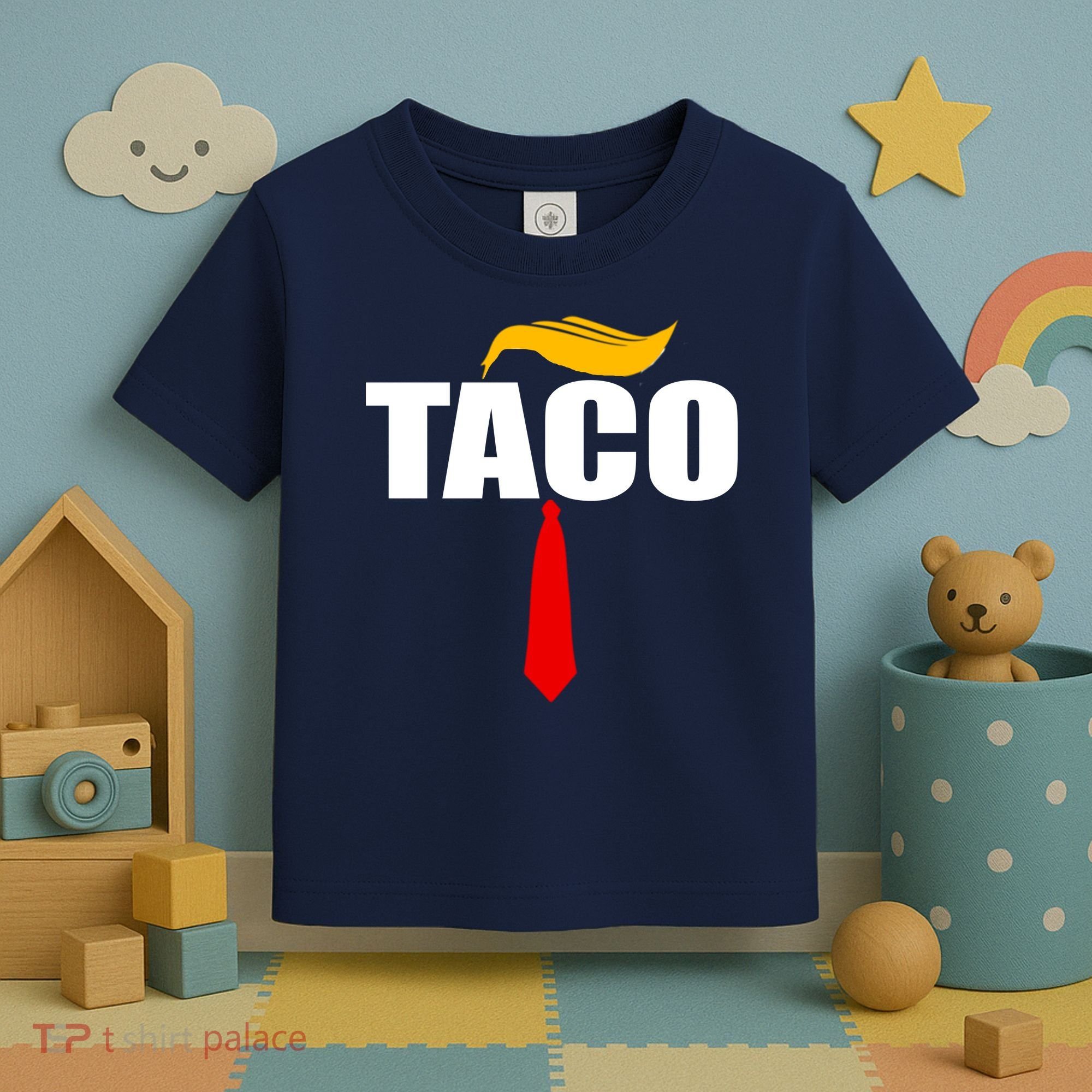 Taco Trump Hair Tie Funny Toddler T-Shirt