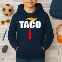 Taco Trump Hair Tie Funny Kids Hoodie thumb 2
