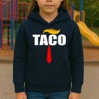 Taco Trump Hair Tie Funny Kids Hoodie thumb 3