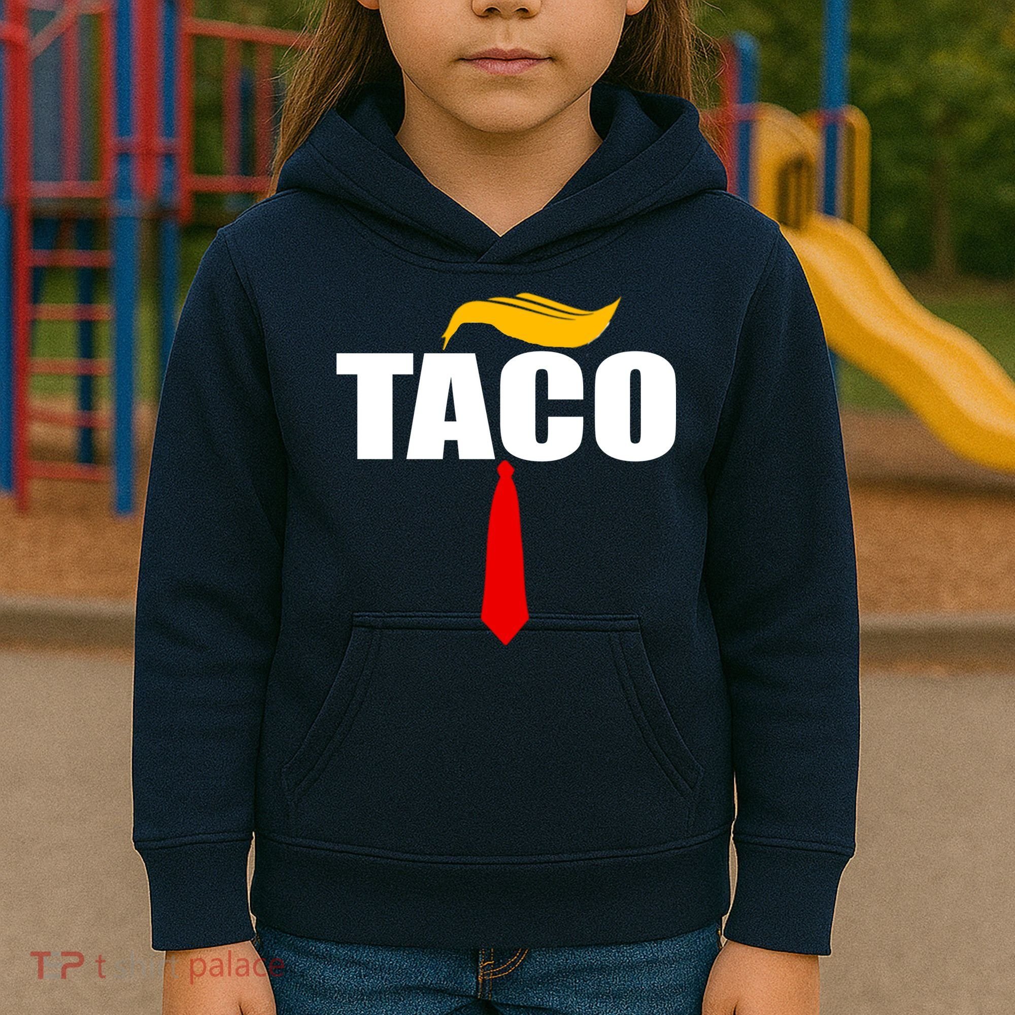 Taco Trump Hair Tie Funny Kids Hoodie