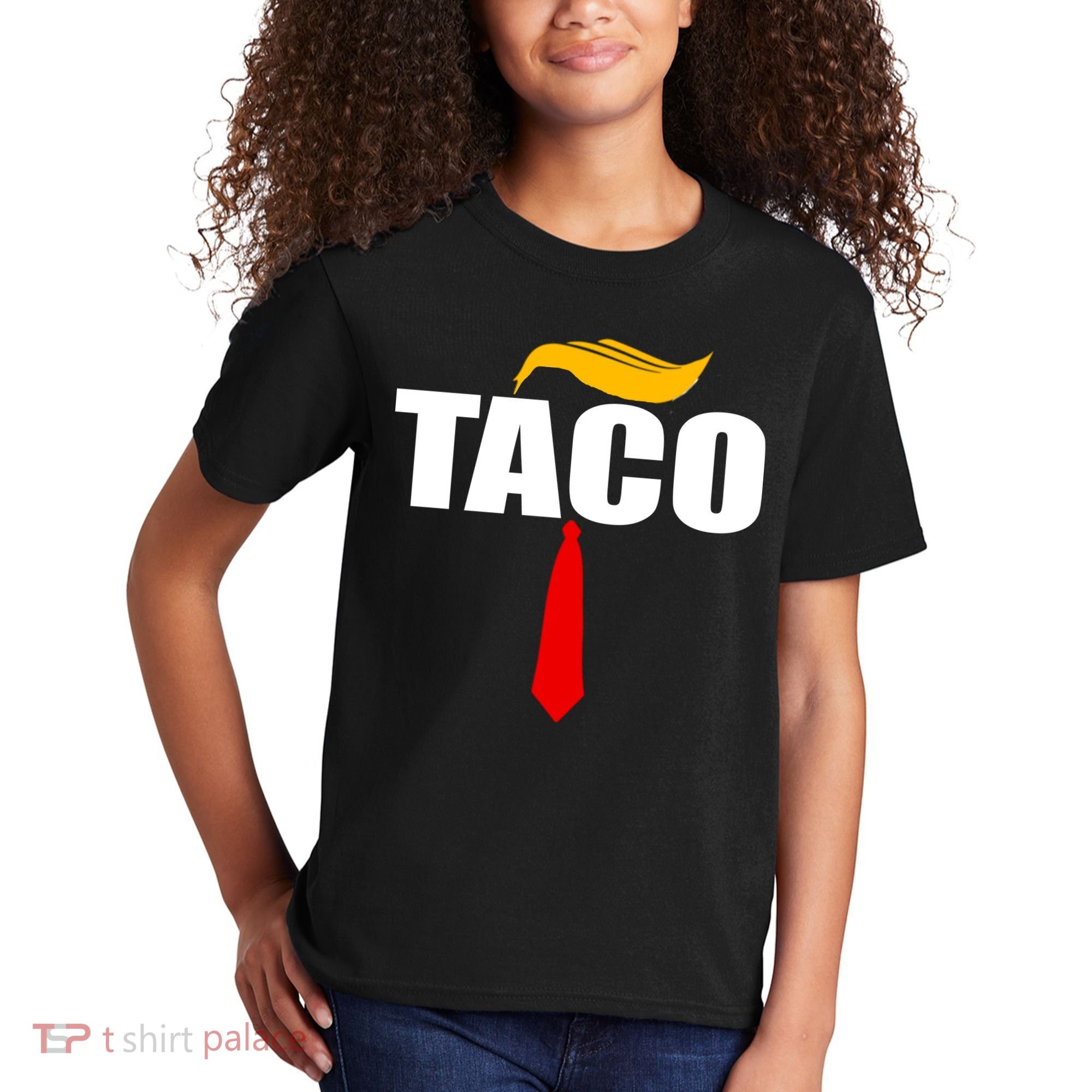 Taco Trump Hair Tie Funny Kids T-Shirt