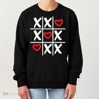 Tictac Toe Heart Valentines Day Gift Women's Sweatshirt thumb 0