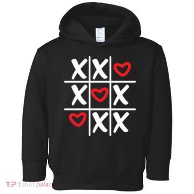 Tictac Toe Heart Valentines Day Gift Toddler Hoodie