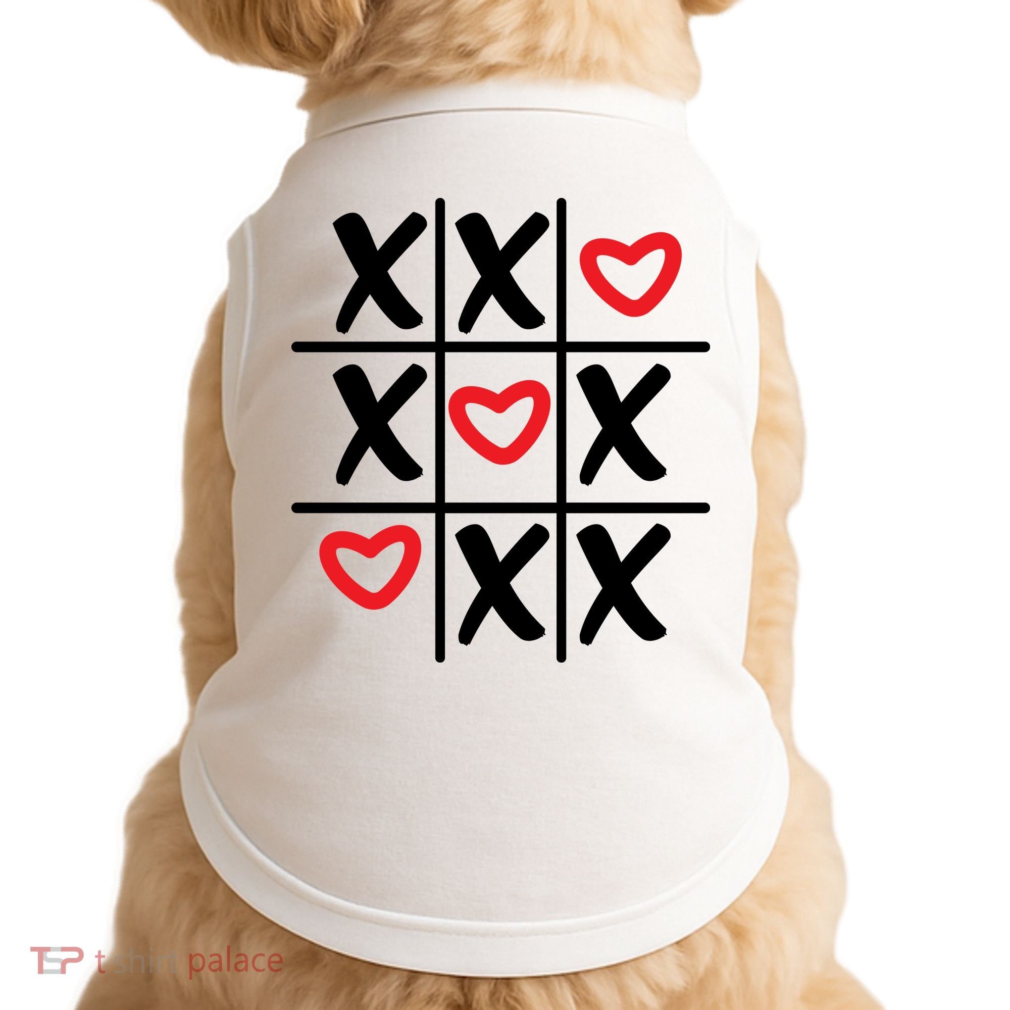 Tictac Toe Heart Valentines Day Gift Doggie Tank