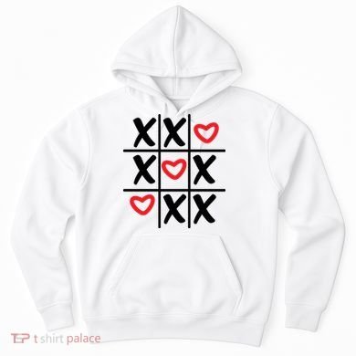 Tictac Toe Heart Valentines Day Gift Hoodie