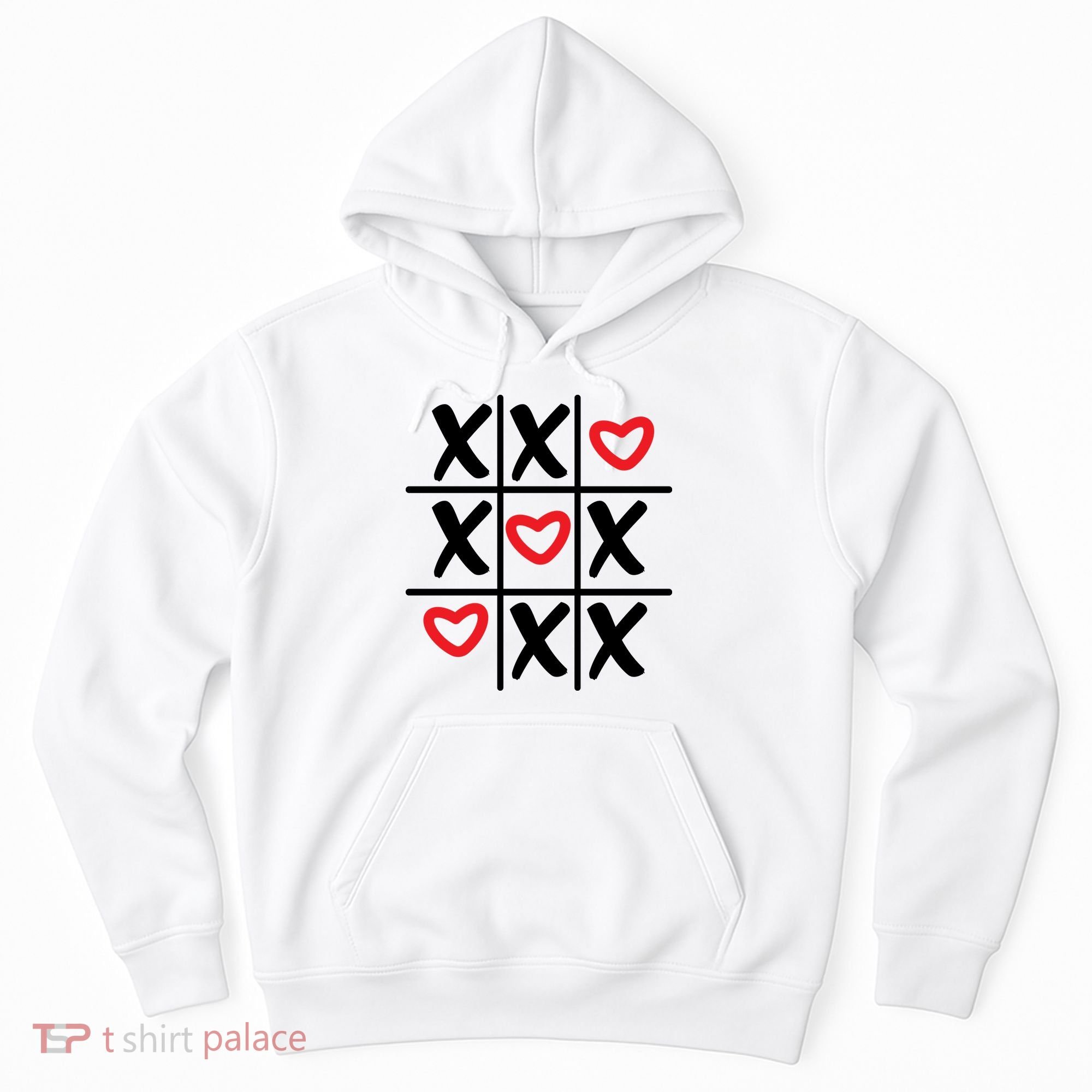 Tictac Toe Heart Valentines Day Gift Hoodie