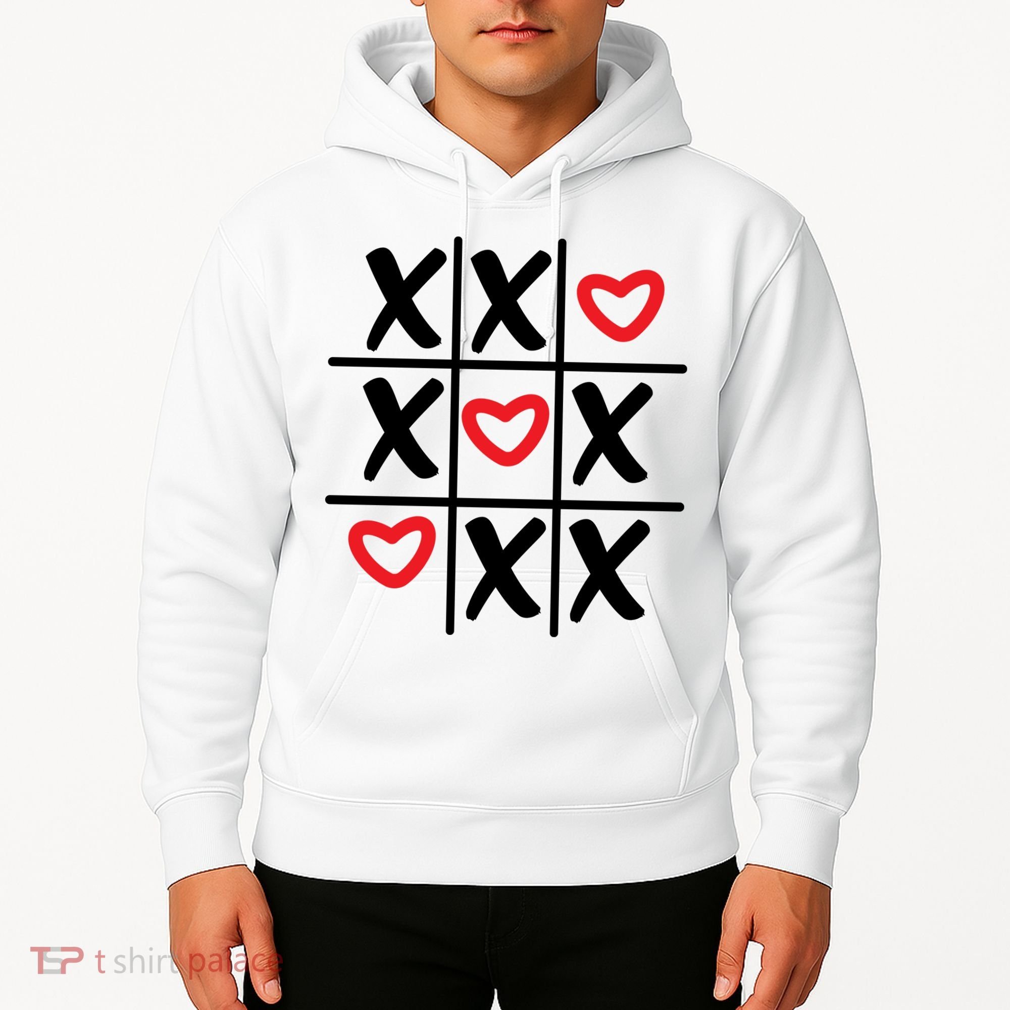 Tictac Toe Heart Valentines Day Gift Hoodie