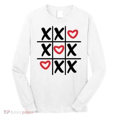 Tictac Toe Heart Valentines Day Gift Long Sleeve Shirt