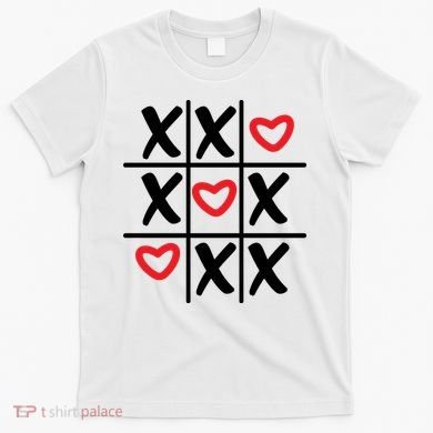Tictac Toe Heart Valentines Day Gift T-Shirt