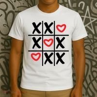 Tictac Toe Heart Valentines Day Gift T-Shirt thumb 3