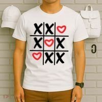 Tictac Toe Heart Valentines Day Gift T-Shirt thumb 6