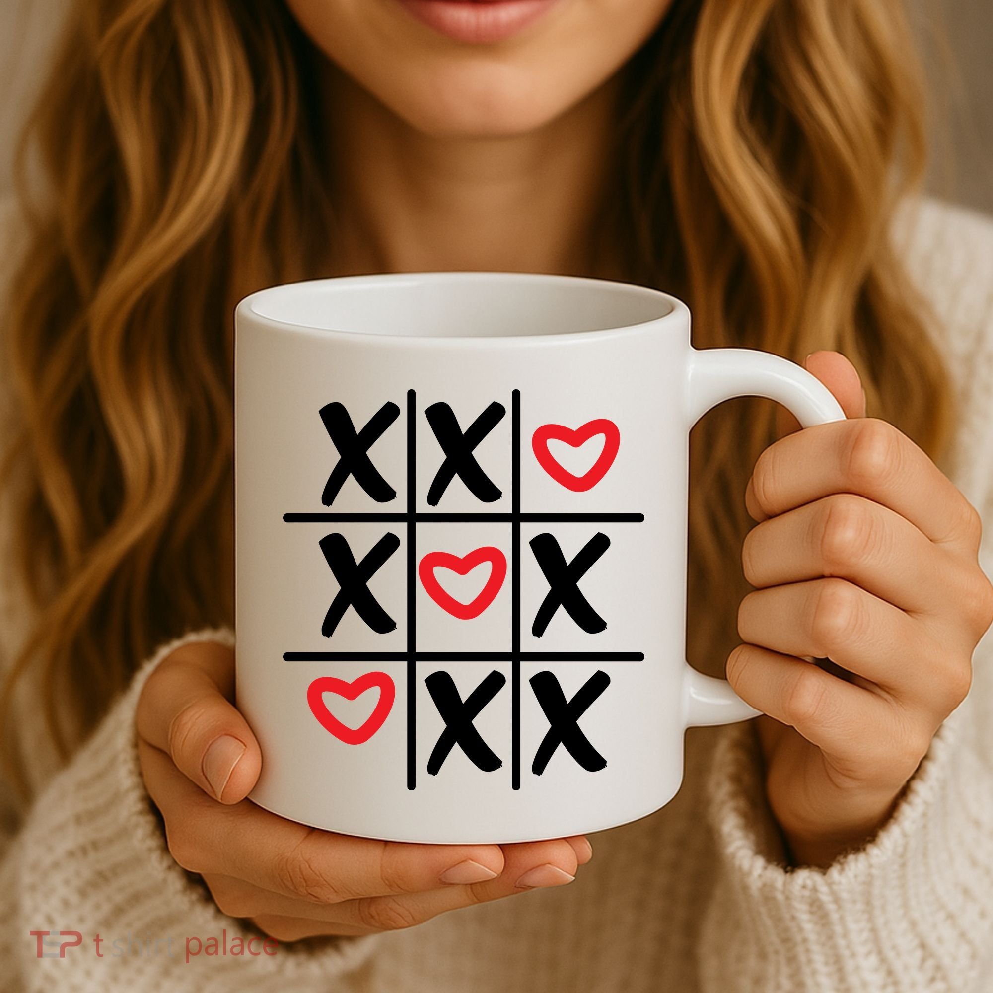 Tictac Toe Heart Valentines Day Gift Coffee Mug
