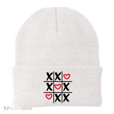 Tictac Toe Heart Valentines Day Gift Beanie