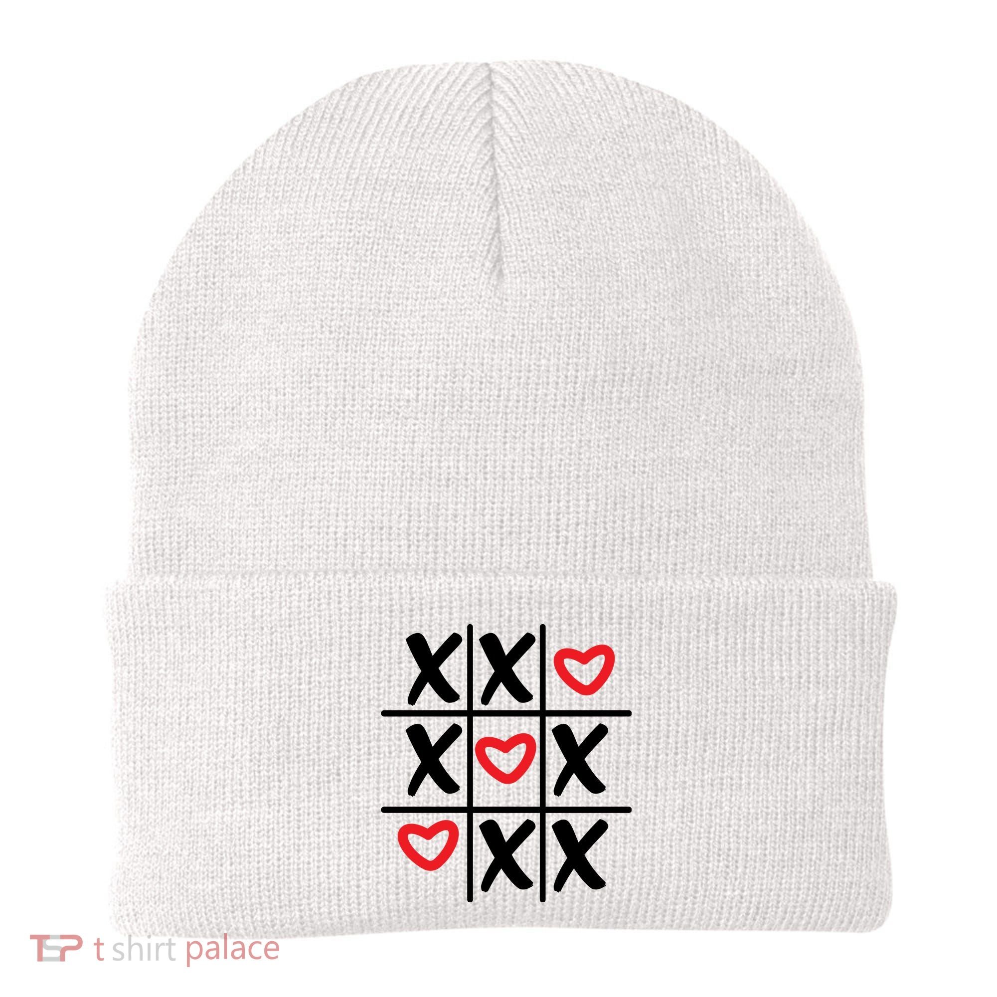 Tictac Toe Heart Valentines Day Gift Beanie