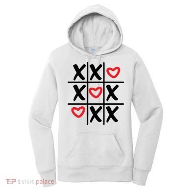 Tictac Toe Heart Valentines Day Gift Women's Hoodie