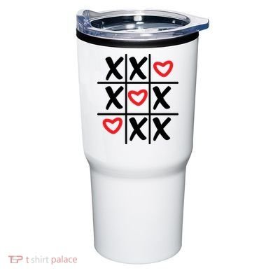 Tictac Toe Heart Valentines Day Gift Tumbler