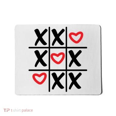 Tictac Toe Heart Valentines Day Gift Mousepad