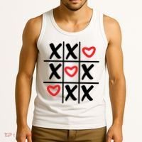 Tictac Toe Heart Valentines Day Gift Tank Top thumb 3