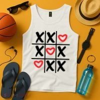 Tictac Toe Heart Valentines Day Gift Tank Top thumb 4