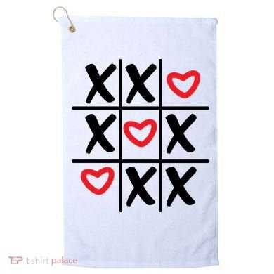 Tictac Toe Heart Valentines Day Gift Golf Towel