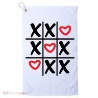 Tictac Toe Heart Valentines Day Gift Golf Towel thumb 0