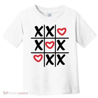 Tictac Toe Heart Valentines Day Gift Toddler T-Shirt
