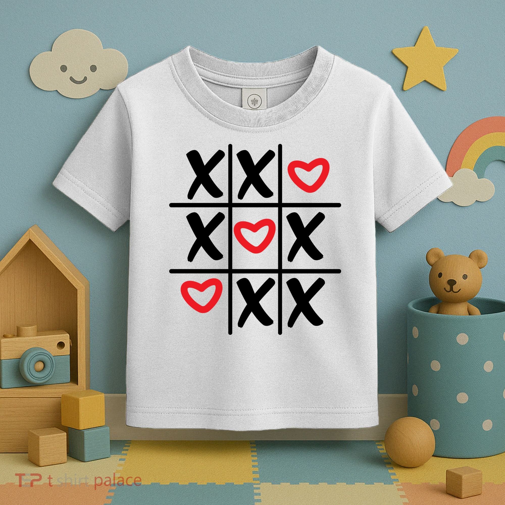 Tictac Toe Heart Valentines Day Gift Toddler T-Shirt