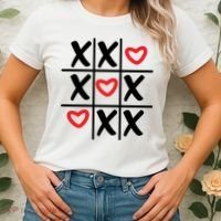Tictac Toe Heart Valentines Day Gift Women's T-Shirt thumb 2