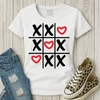 Tictac Toe Heart Valentines Day Gift Women's T-Shirt thumb 3