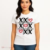 Tictac Toe Heart Valentines Day Gift Women's T-Shirt thumb 4