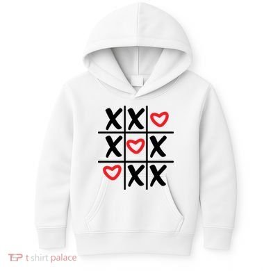 Tictac Toe Heart Valentines Day Gift Kids Hoodie