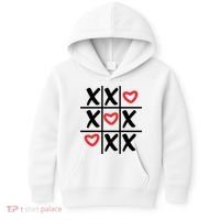 Tictac Toe Heart Valentines Day Gift Kids Hoodie thumb 0