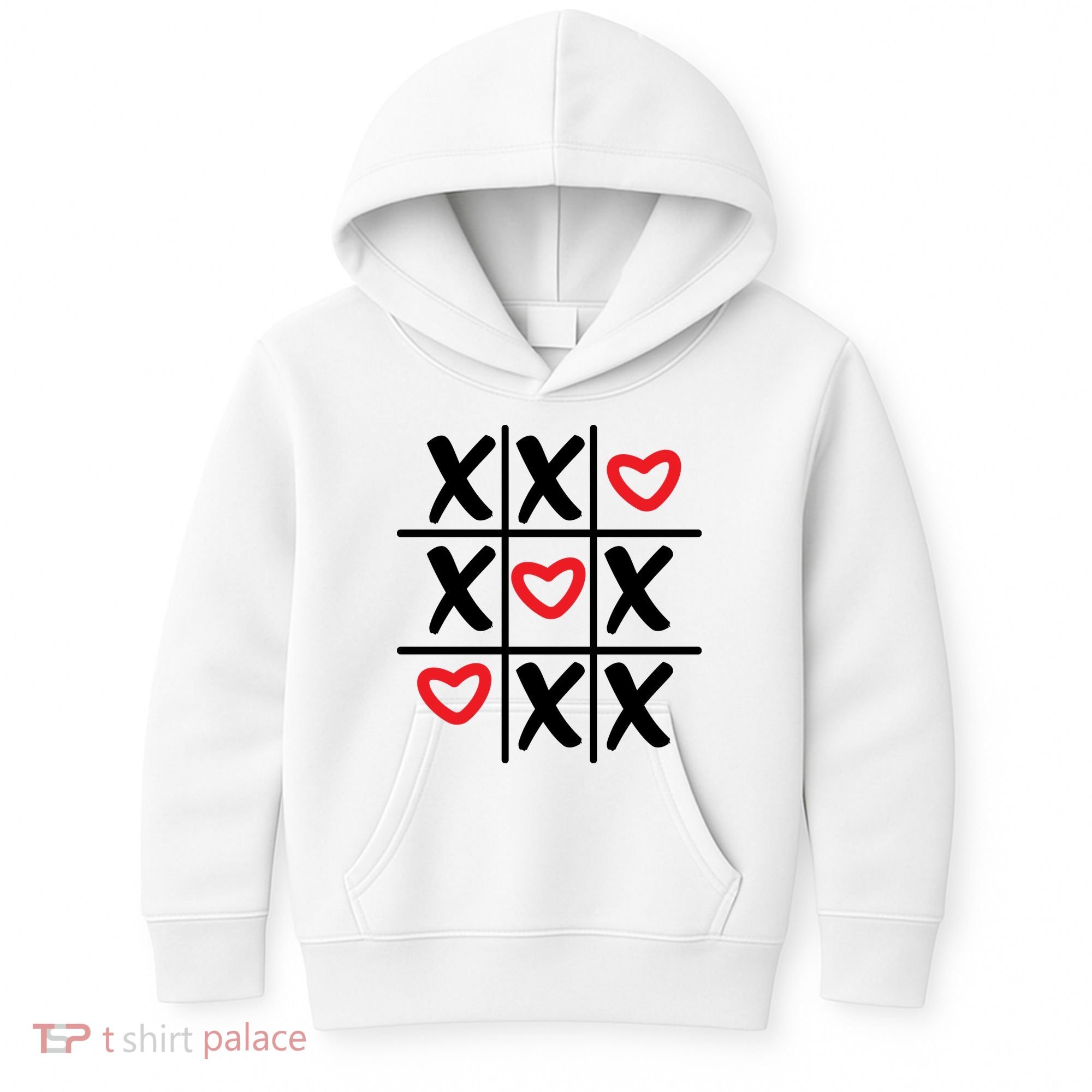 Tictac Toe Heart Valentines Day Gift Kids Hoodie